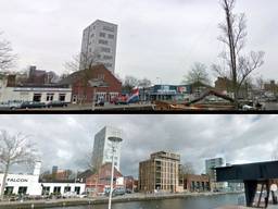 De Piushaven in 2009 én 2019. (Foto: Google Street View)
