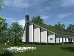 Zo komt de nieuwe kerk aan de Ettensebaan in Breda eruit te zien. (Beeld: Kerk van Jezus Christus)