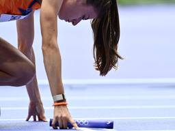 Eveline Saalberg klaar voor de start (foto: ANP 2024/Jewel Samad AFP).