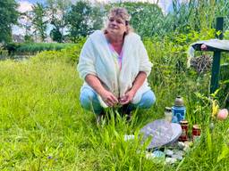 Christa verzorgt de gedenkplek voor vondelingetje Amy op Patersven bij Wernhout