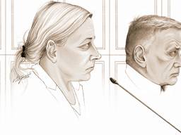 Bill C. en Sharona de J. tijdens de rechtzaak (beeld: Adrien Stanziani)