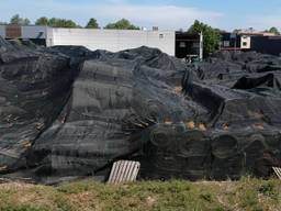 De berg kunstgrasmatten bij TUF in Dongen (archieffoto: Jan Peels).