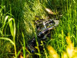 De motor die van de weg raakte (foto: Persbureau Heitink).