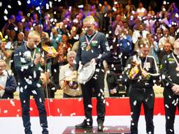 Het podium van de NK Masters, van links naar rechts: Jean van Erp, Dick Jaspers, Glenn Hofman en Barry van Beers (foto: @Ton Smilde).