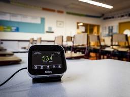 Een CO2-meter in de klas (Foto: ANP).