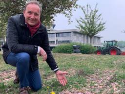 Boeren zaaien nieuw gras in bij provinciehuis: 'We hebben er een rotzooi van gemaakt'