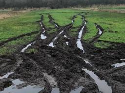 Bandensporen van wildcrossers (foto: Erik Schram).