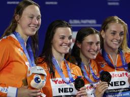 Een week geleden wonnen de estafette dames nog brons (Foto: EPA).