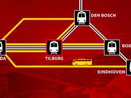 Op deze trajecten worden vanwege de treinwerkzaamheden bij Tilburg bussen ingezet.