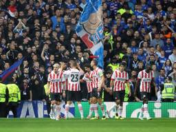 PSV viert een doelpunt tegen Rangers in de voorronden Champions League