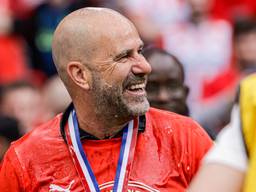 Peter Bosz bij het titelfeest in mei (foto: OrangePictures).