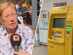 Paula Heijl vindt het absurd dat ze alleen nog in de supermarkt contant geld kan pinnen (foto's: Omroep Brabant).