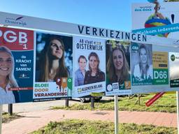 Veel vrouwen op de Oisterwijkse verkiezingsposters. 