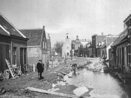 Nieuw-Vossemeer bleef niet gespaard bij de watersnoodramp (Foto: Heemkundekring Nieuw-Vossemeer).