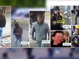 Van deze zeven relschoppers heeft de politie de beelden vrijgegeven 