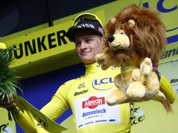 Mathieu van der Poel: een nieuwe gele trui rijker (foto: ANP).