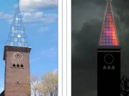 Het nieuwe ontwerp van de torenspits (Foto: Jos ten Brink)