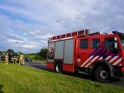 Busje in brand op A58 (foto: Jeroen Stuve - SQ Vision).
