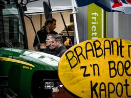 Boeren protesteerden ook bij het provinciehuis in Den Bosch (foto: ANP).