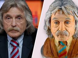 Johan Derksen als taart (foto: ANP/Angelique Bond).