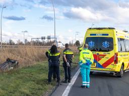 De verbindingsweg bij de A59 werd tijdelijk afgesloten. Foto: Iwan van Dun / SQ Vision Mediaprodukties