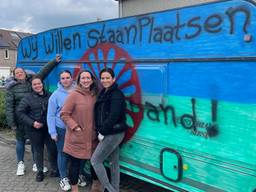 Protest bij het kamp in Waalwijk tegen het tekort aan standplaatsen.