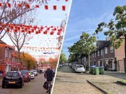 De Ahornstraat vorig jaar en dit jaar (foto: Raymond Merkx).