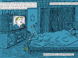 Een tekening uit 'Naar Texas en weer terug'