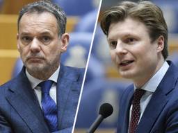 NSC'er Caspar Veldkamp (links) en VVD'er Ruben Brekelmans (foto's: ANP).