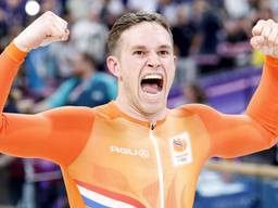 Harrie Lavreysen voltooit zijn hattrick met goud op de keirin (foto: via ANP).