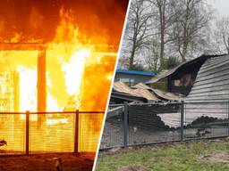 Van het chalet bleef weinig over na de brand.