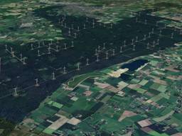 Beeld van het Duitse windmolenpark. (Foto: Nationalpark Reichswald.de)