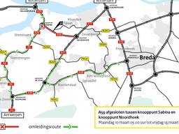 De A59 is maandagmorgen vroeg tot vrijdagmorgen 5 uur afgesloten (Plaatje: Rijkswaterstaat)