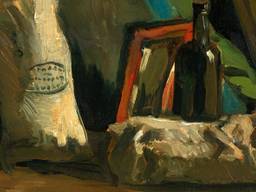 Het werk 'Stilleven met twee zakken en een fles' van Vincent van Gogh staat voor een mooi bedrag te koop (foto: MS Rau Gallery, New Orleans).