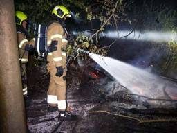 Brand in natuurgebied in dorp Zeeland