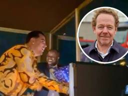 Links: Bolle Jos tijdens de verjaardag, rechts: Minister David van Weel (Foto: Ad/ Follow The Money/ Omroep Brabant.)