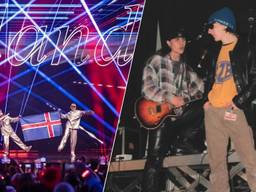 Links: Het Ijslandse duo Væb op het songfestival/ Rechts: de Volkselse band BZB (Foto: Georgios Kefalas, ANP/ BZB.)