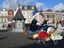 Donald Duck op de Markt in Den Bosch (tekening: Disney/DPG)