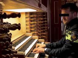 Ook in uniform bespeelde André N. geregeld een orgel (foto: Omroep Brabant).