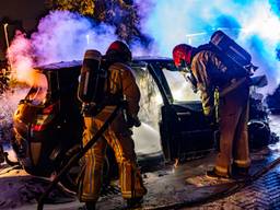 Auto verwoest door brand, aanhanger blijft gespaard