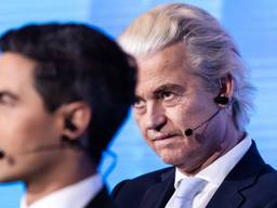 Rob Jetten en Geert Wilders bij het NOS-slotdebat (foto: ANP)
