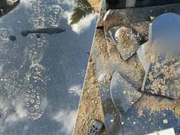 Gedenksteen van Wendy is vernield (foto: privéfoto).