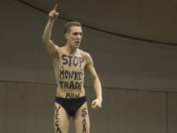 De Vegan Streaker bij een andere actie (Foto: ANP).