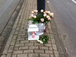 Bloemen op de plaats van het ongeval (foto: Alice van der Plas) 