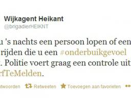 Tweet van de wijkagent.