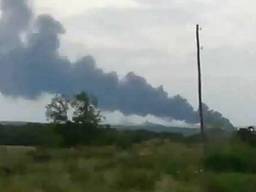 Eerste beelden van de crash in Oekraïne.