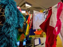 Waslijn met carnavalsattributen (foto: AmphiaZKHuis/Twitter)