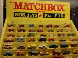 Tentoonstelling van Matchbox speelgoedauto's in Speelgoedmuseum in Oosterhout 