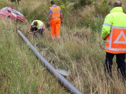 De automobiliste verloor de macht over het stuur. (Foto: Gabor Heeres/SQ Vision).