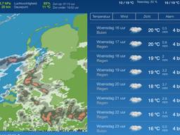 Enorme buien met onweer op komst (Bron: KNMI)
